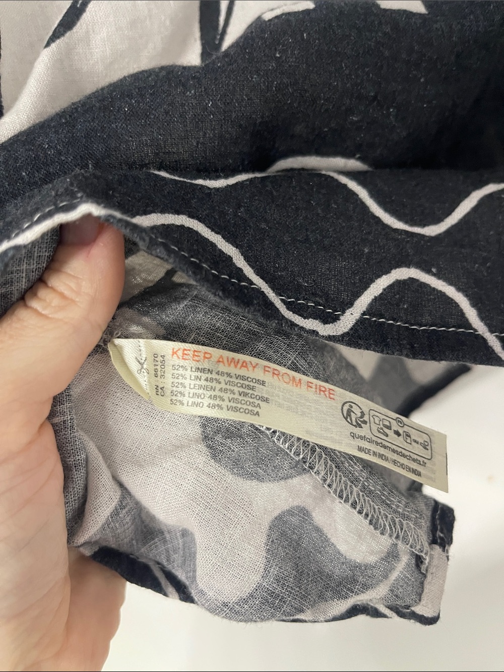 Tigre indigo anthropologie linen blend button up XS - Picture 3 of 5